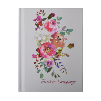 Блокнот FLOWERS LANGUAGE, А-6, 64л., кл., тв. обкл., мат. лам.+лак, рожева - BM.24614101-10 Buromax