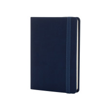 Деловая записная книжка VIVELLA, А6, твердая обложка, резинка, кремовый блок линия, темно-синий