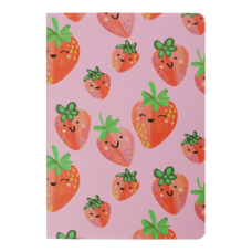Записник FRUITS, А5, 32 аркуші, клітинка, прошита обкладинка, малинова