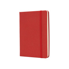 Деловая записная книжка MAGIC, А6, твердая обложка, резинка, кремовый блок линия, красный