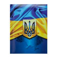 Записная книжка UKRAINE, А5, 80 л., клетка, твердая обложка, гл. ламинация с поролоном, синяя