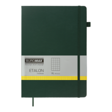 Книга записная ETALON 210*295, 96л., клетка, обложка искуственная кожа, зеленый