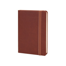 Деловая записная книжка VIVELLA, А6, твердая обложка, резинка, кремовый блок линия, коричневый