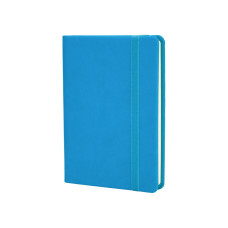 Деловая записная книжка VIVELLA, А6, твердая обложка, резинка, кремовый блок линия, голубой