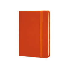 Деловая записная книжка VIVELLA, А6, твердая обложка, резинка, кремовый блок линия, оранжевый