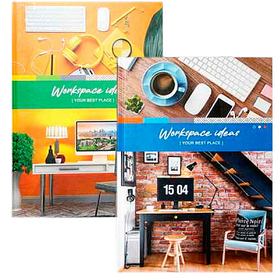 Блокнот А5 128л ТП-89 Workspase Ideas з роздільником тв.пер. (офс) MIX** - 634684