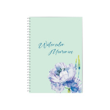 Блокнот Watercolor Memories, А5, обкл. картон, спіраль, 80 арк., кліт.