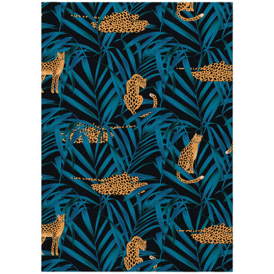 Книга записна А4, 96арк., кліт., Leopard, темно синя