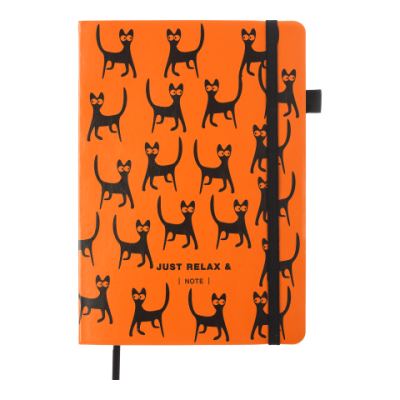 Блокнот діловий RELAX А5, 96л, лінія, обкладинка штучна шкіра, помаранчевий - BM.295201-11