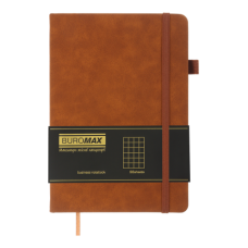 Блокнот діловий SMARTI А5, 96л, клітинка, обкладинка штучна шкіра, коричневий