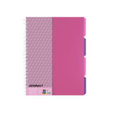 Блокнот Adamant: розовый, A4, пластиковая обложка, с разделителями и перфорацией, 120л, клетка
