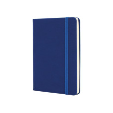 Деловая записная книжка SQUARE, А6, твердая обложка, резинка, кремовый блок линия, синий