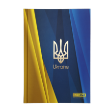 Блокнот UKRAINE, А-5, 96л., кл., тв. обкл., глян. лам., синій електрик