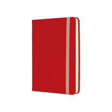 Деловая записная книжка SQUARE, А6, твердая обложка, резинка, кремовый блок линия, красный