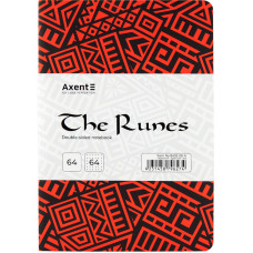 Блокнот двосторонній Axent The Runes 8452-06-A, А5, 128 аркушів, крапка/нелінований, червоний