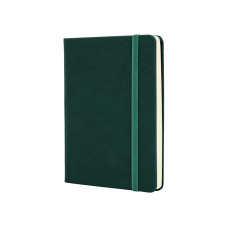 Деловая записная книжка SQUARE, А6, твердая обложка, резинка, кремовый блок линия, зеленый