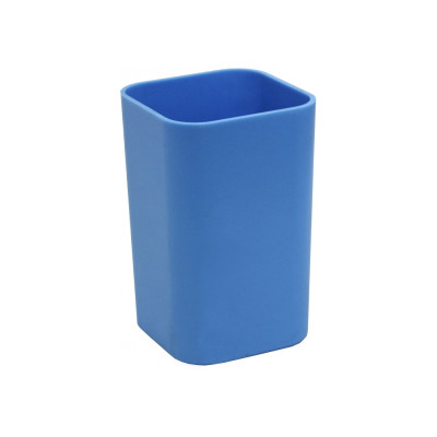 Підставка для ручок стакан канцелярський квадратний Economix, пластик, блакитний - E81673 Economix