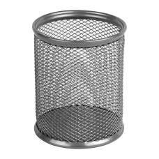 Подставка для ручек металлическая сетка круглая серебро Axent 2110-03