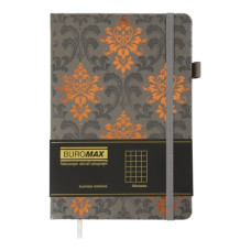 Блокнот діловий ROYAL А5, 96л, клітинка, обкладинка штучна шкіра, сірий
