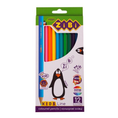 Кольорові олівці, 12 кольорів, KIDS LINE - ZB.2414 ZiBi