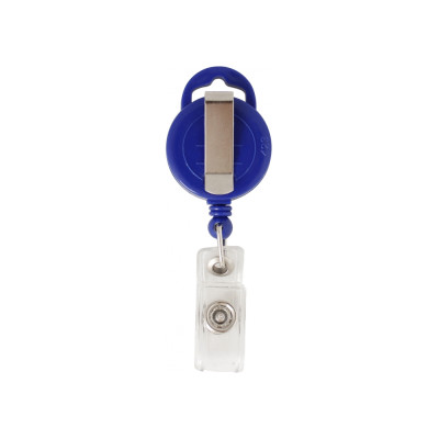 Тримач для бейджа Optima з рулеткою, синій, форма кола - O45657-02 Optima