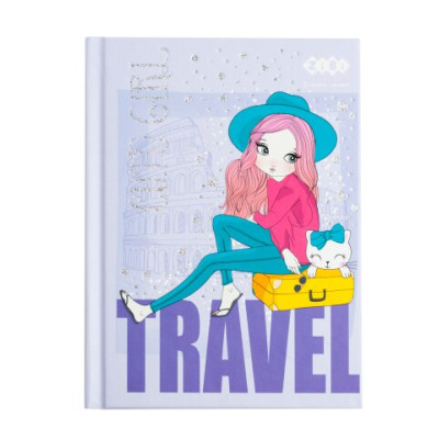 Блокнот CUTE GIRL, А-6, 64л., кл., тв. обкл., мат. лам.+лак, фіолетовий, KIDS Line - ZB.12715-07 ZiBi