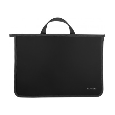 Портфель пластиковый А4 на молнии, черный - E31630-01 Economix
