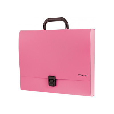 Портфель пластиковый A4 Economix на застежке, 1 отделение, розовый - E31607-09 Economix
