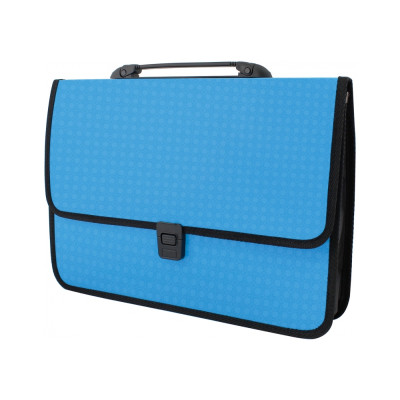 Портфель на застібці, фактура «Вишиванка», блакитний - E31641-11 Economix