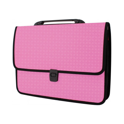 Портфель на застібці, фактура «Вишиванка», рожевий - E31641-09 Economix