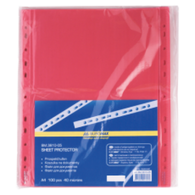 Файл для документов PROFESSIONAL, А4, 40 мкм, красный, по 100 шт. в упаковке BM.3810-05