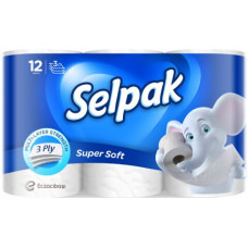 Бумага туал. целюлоз., по 12 рул., 3-х сл., белый SELPAK  (K)/