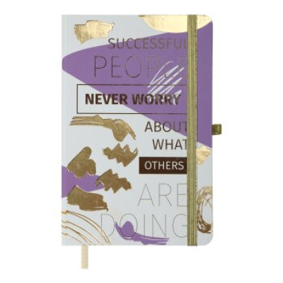 Книжка записна IDEA, на гумці, 136х207мм, 96 арк., кліт., офсет крем., тв.лам.обкл., бузкова - BM.255104-26 Buromax