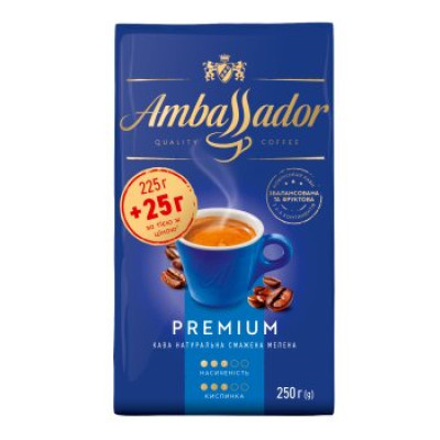 Кава мелена, AMBASSADOR PREMIUM, вак.уп. 250г Вигідна пропозиція *12 - am.53591 ПРОДУКТЫ ПИТАНИЯ