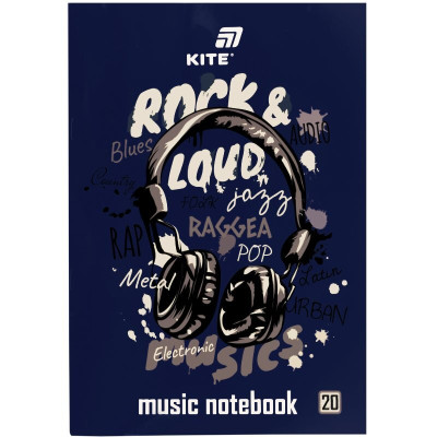 Тетрадь для нот А4, 20 л, Rock&Loud