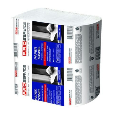 Рушники целюлозні Comfort Z-скл., 200 шт., 2-х шар., білі PRO SERVICE