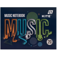 Зошит для нот А5, 20 л, Music