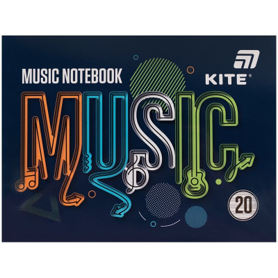Тетрадь для нот А5, 20 л, Music