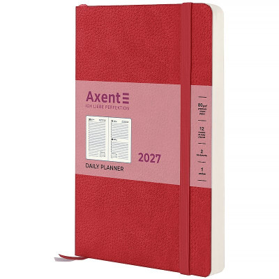 Ежедневник 2027 Partner Soft Skin, 145*210, красный