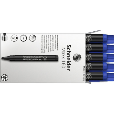 Маркер перманентный (спиртовой) SCHNEIDER MAXX 160 2-3 мм, синий S116003