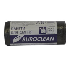 Пакети для сміття 35л30шт, чорні BuroClean ECO