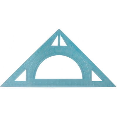 Трикутник рівнобедренний 20 см, прозорий плстик, транспортир - E81325 Economix