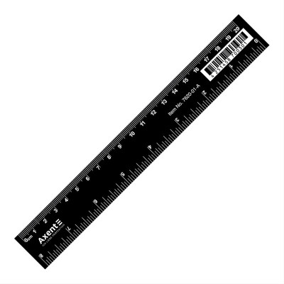 Лінійка пластикова, 20 см, чорна - 7620-01-A Axent