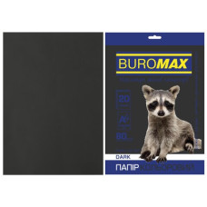 Бумага цветная  DARK, черная, 20 л., А4, 80 г/м²