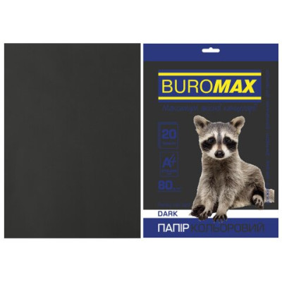 Папір кольоровий А4, 80гм2, DARK чорний, 20л. - BM.2721420-01 Buromax