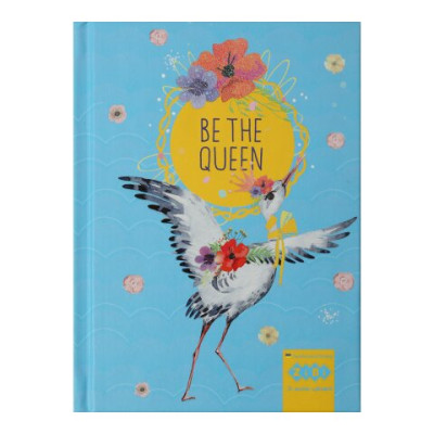 Блокнот BE THE QUEEN, А-6, 64л., кл., тв. обкл., мат. лам.+лак, гліт, бірюзовий - ZB.12713-06 ZiBi