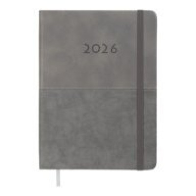 Щоденник датир. 2025 FORTUNA, A5, сірий, иск. шкіра BM.21102-09