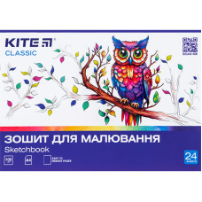 Тетрадь для рисования, 24 л., скоба, Kite Classic