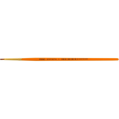 Пензель плоский № 0, ворс синтетичний, коротка ручка - MX61039 Maxi