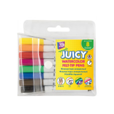 Фломастери акварельні Juicy 3в1, 8 кольорів, лінія 1/5 мм